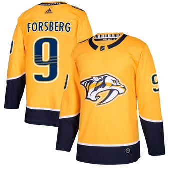 Women's Nashville Predators #9 Filip Forsberg Yellow Stitched Jersey